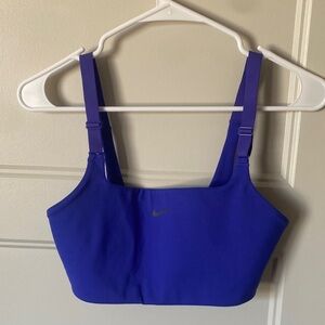 Nike Royal Purple Sports Bra with Silver Swoosh